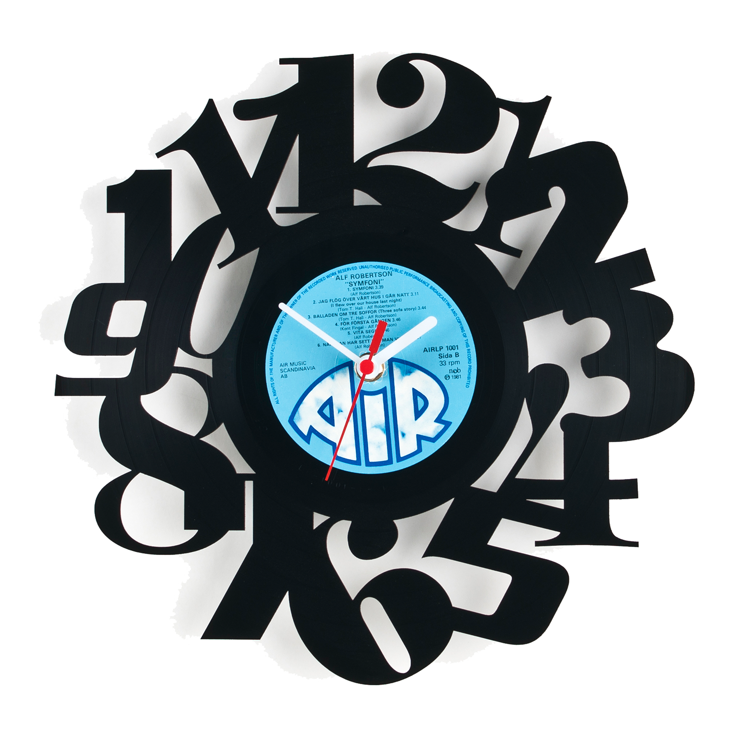Schallplattenuhr Ziffernblatt 2
