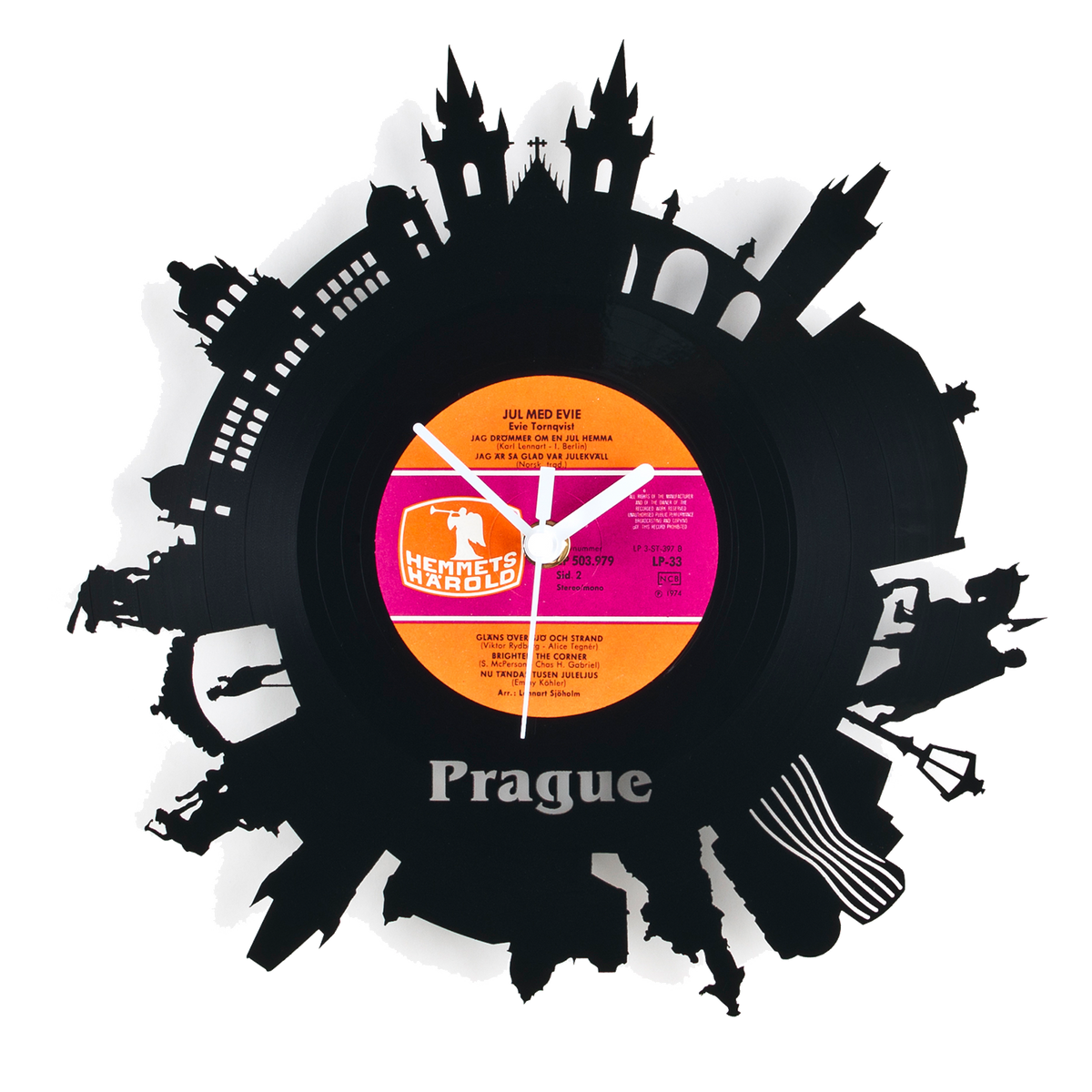 Schallplattenuhr Prague