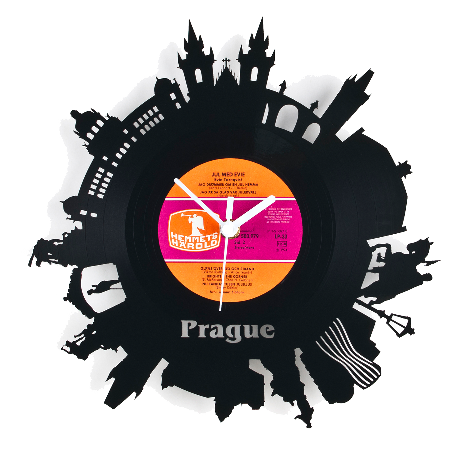 Schallplattenuhr Prague