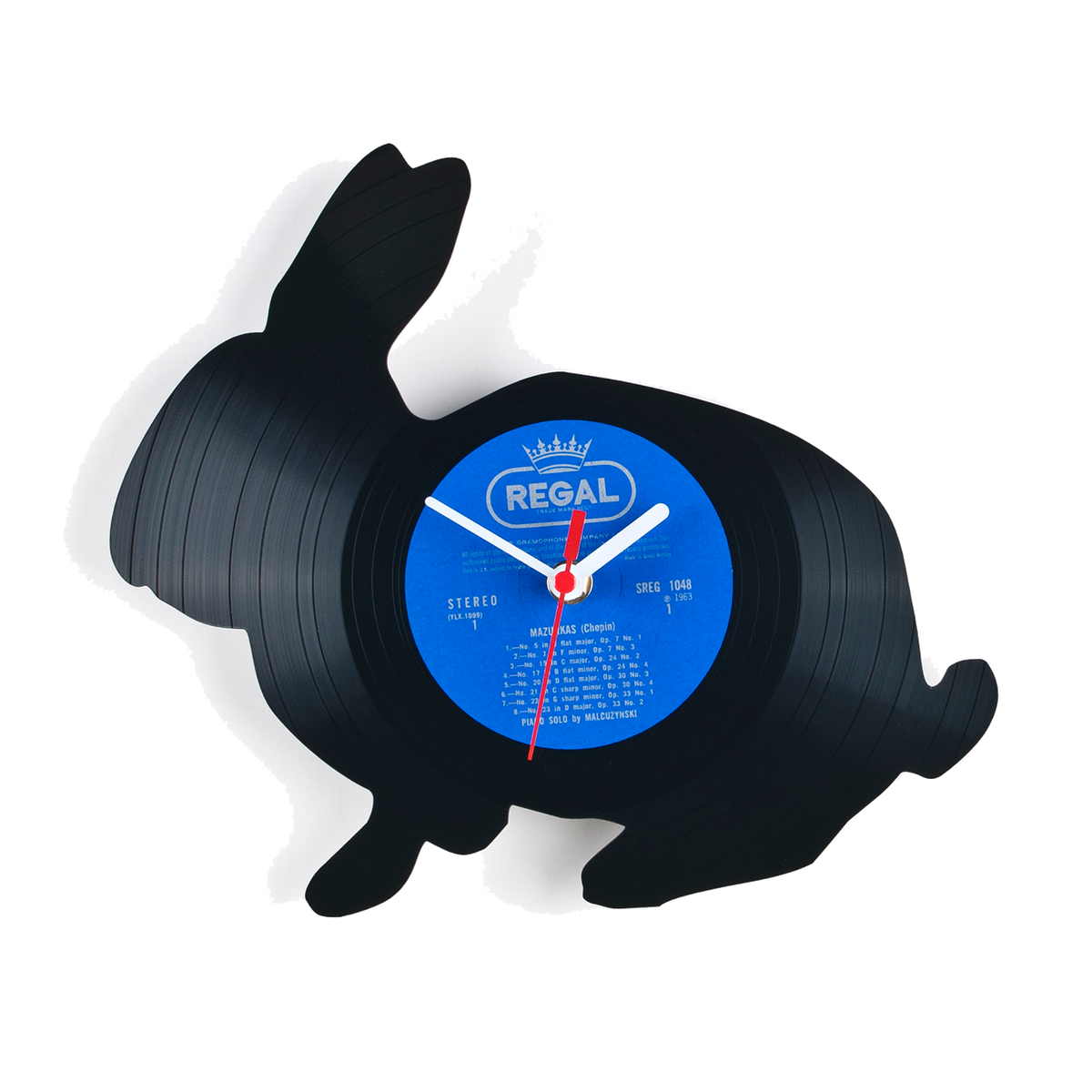 Schallplattenuhr Hase