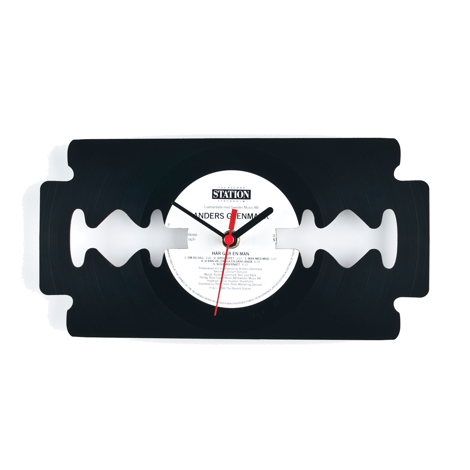 Schallplattenuhr Rasierklinge