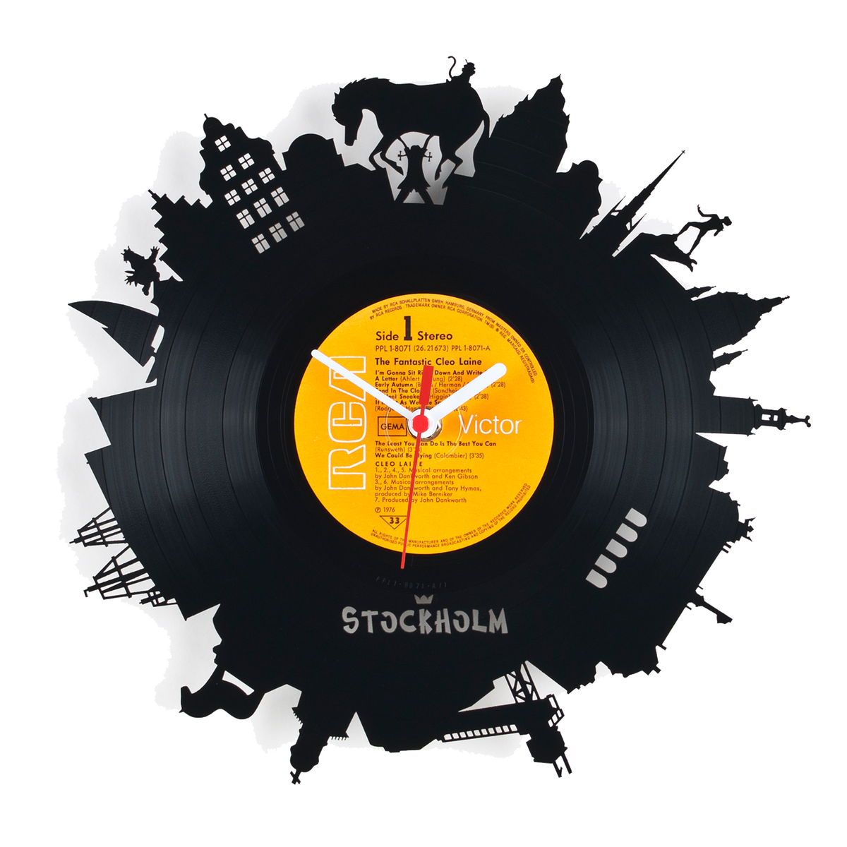 Schallplattenuhr Stockholm