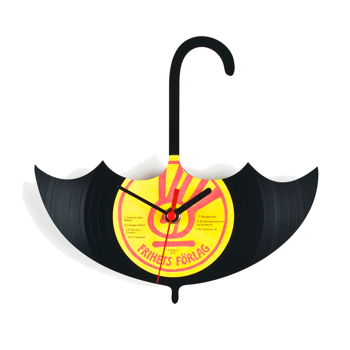 Schallplattenuhr Regenschirm