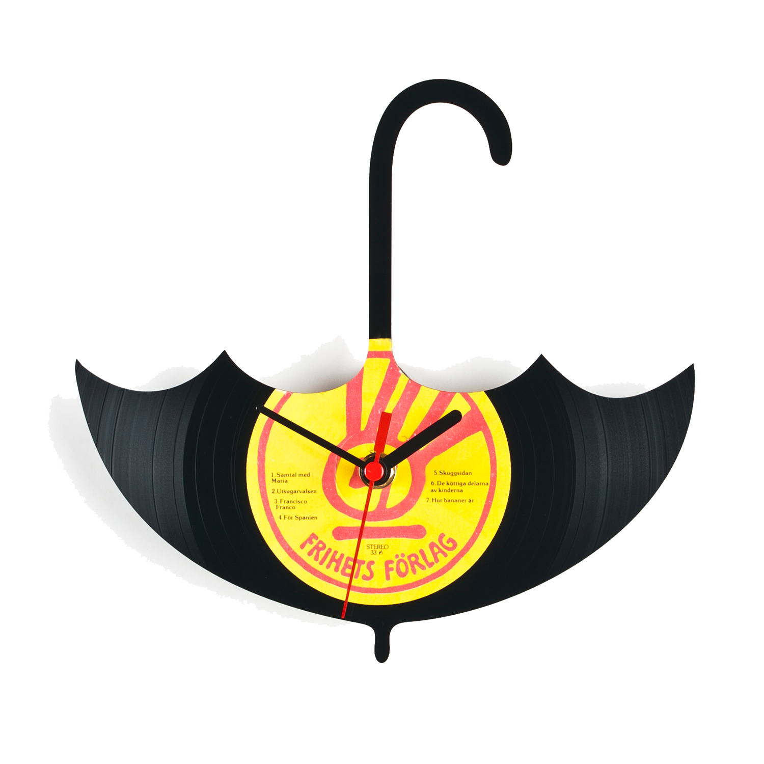 Schallplattenuhr Regenschirm