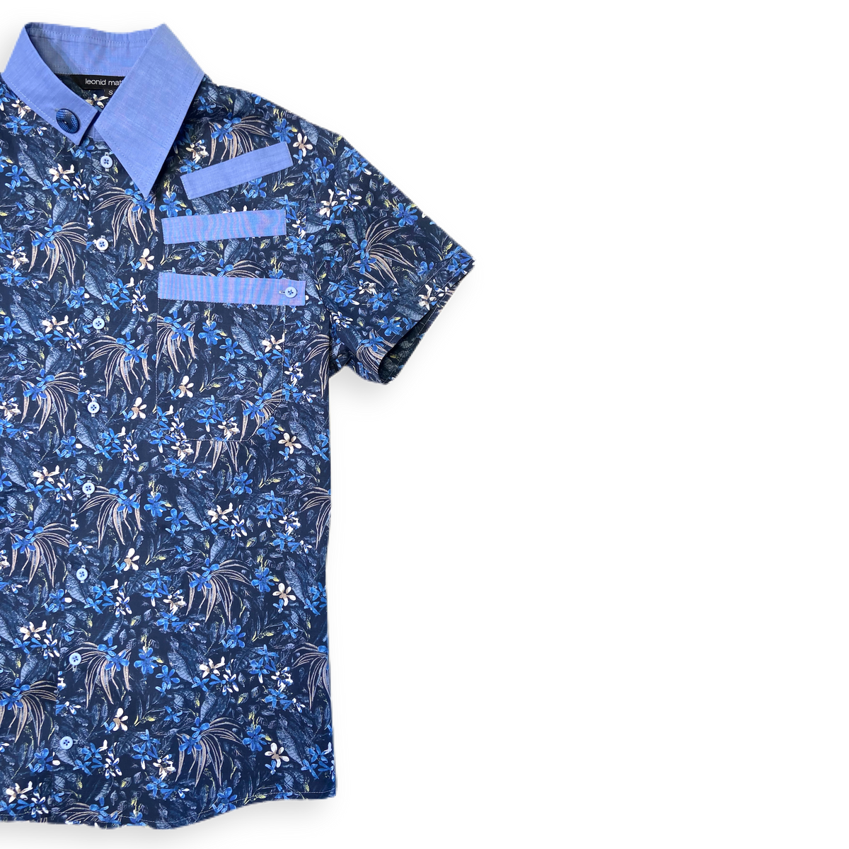 Hemd &quot;Takeshirou&quot; KA blau geblümt