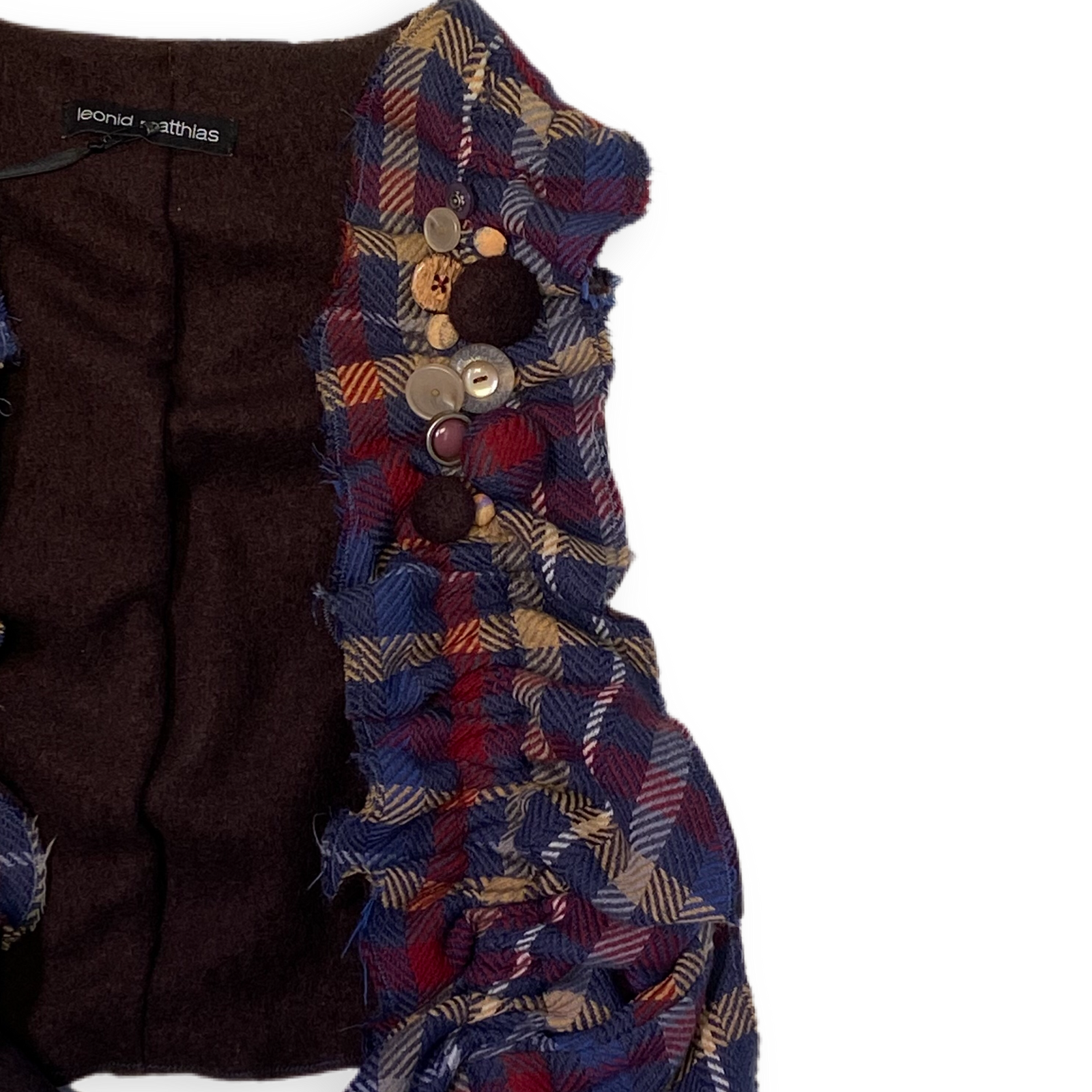 Weste "Jabot" braun-bunt