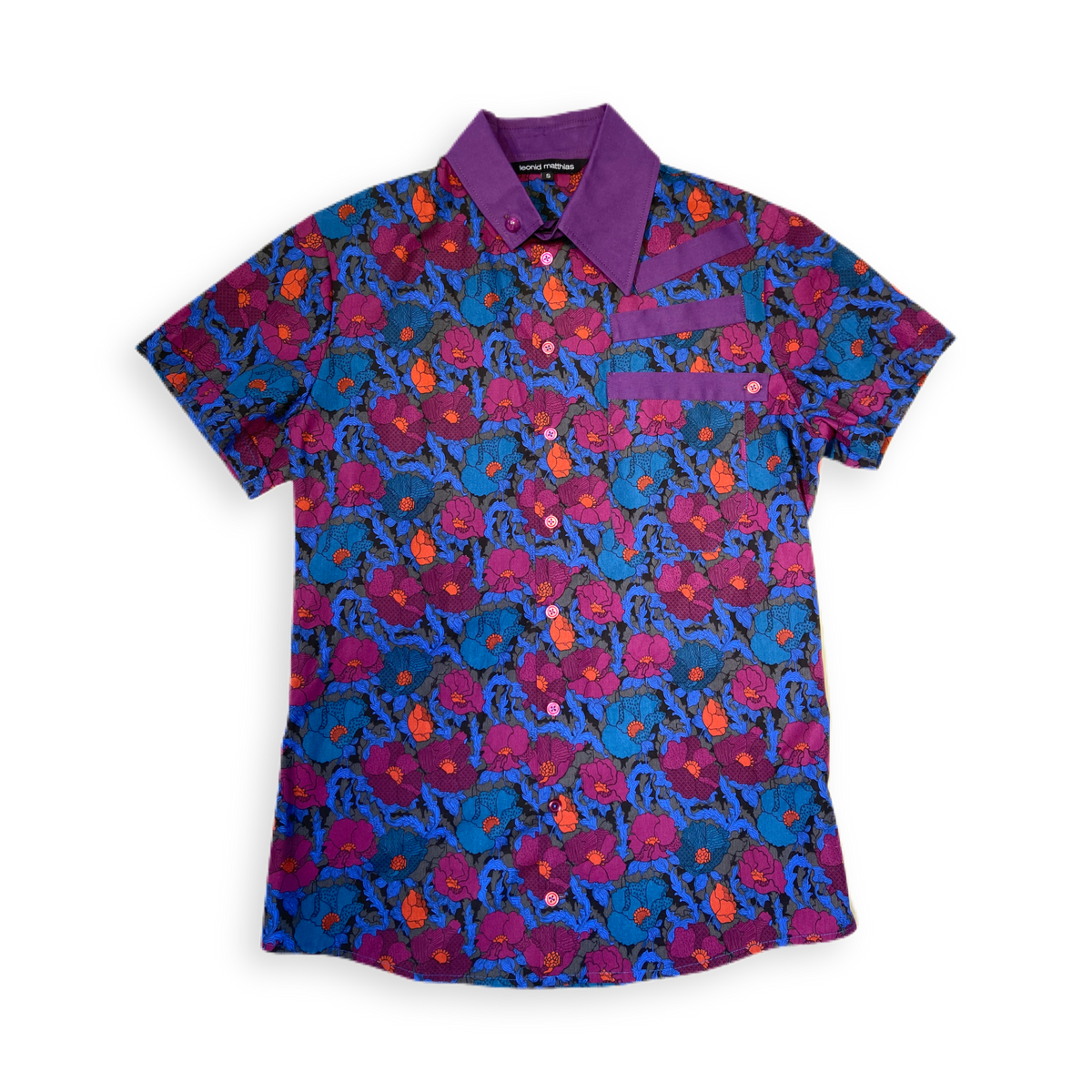 Hemd &quot;Takeshirou&quot; KA lila geblümt