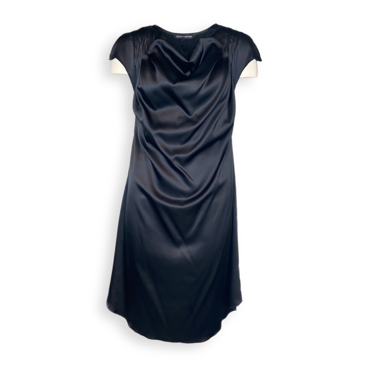 Kleid &quot;Wasserfall&quot; tief-schwarz