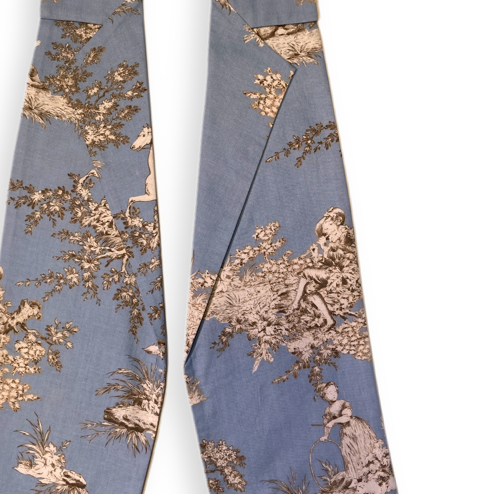 Kragenschal "Toile-de-Jouy" blau