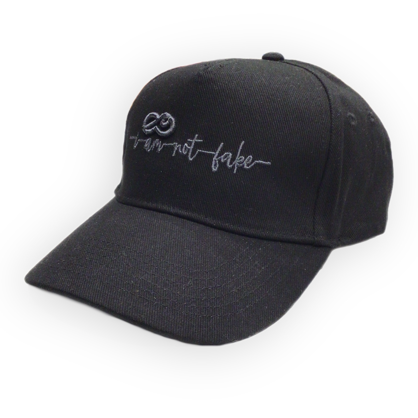 Kappe „i am not fake“ schwarz-grau