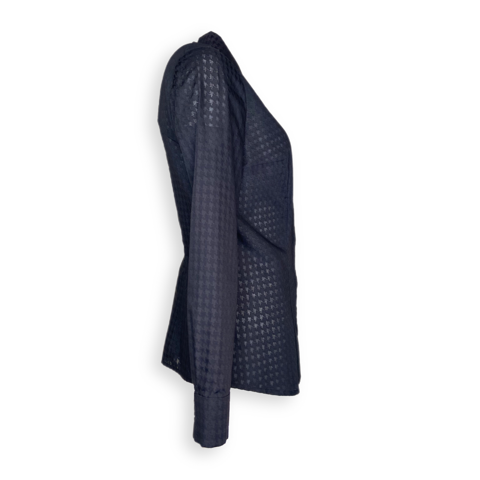 Bluse "Osaka" schwarz mit Hahnentritt