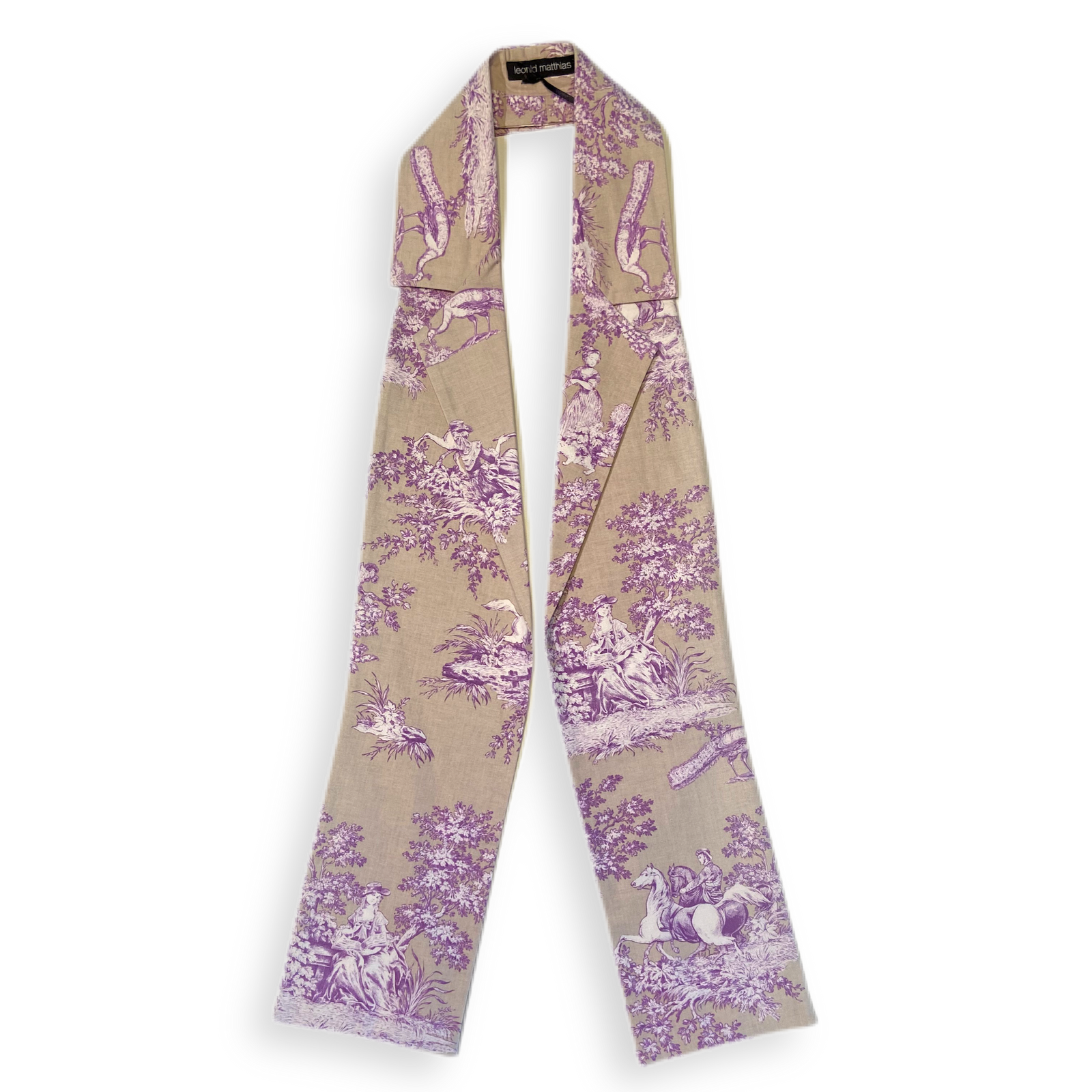 Kragenschal "Toile-de-Jouy" grau-lila