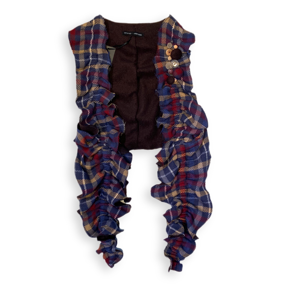 Weste "Jabot" braun-bunt