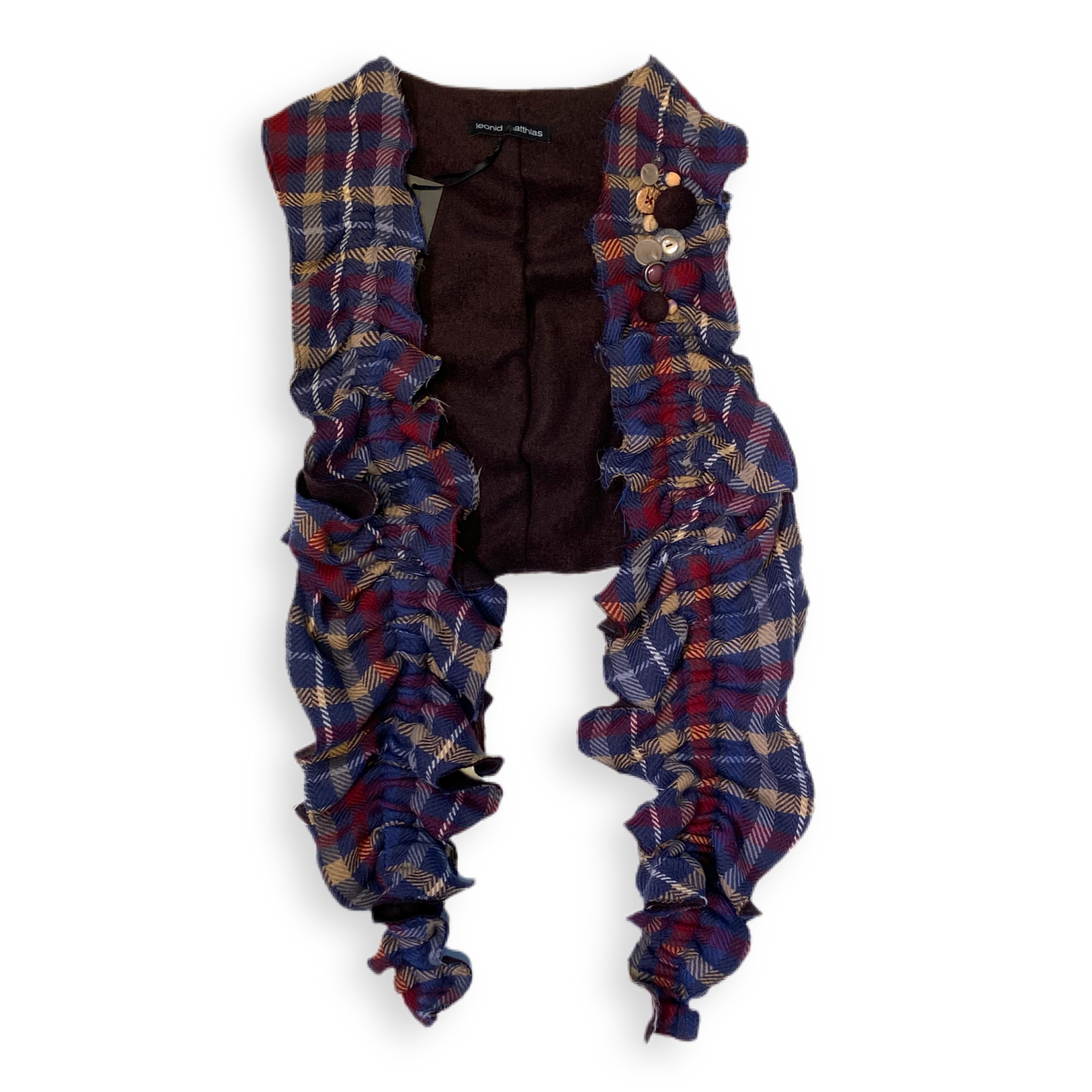 Weste "Jabot" braun-bunt