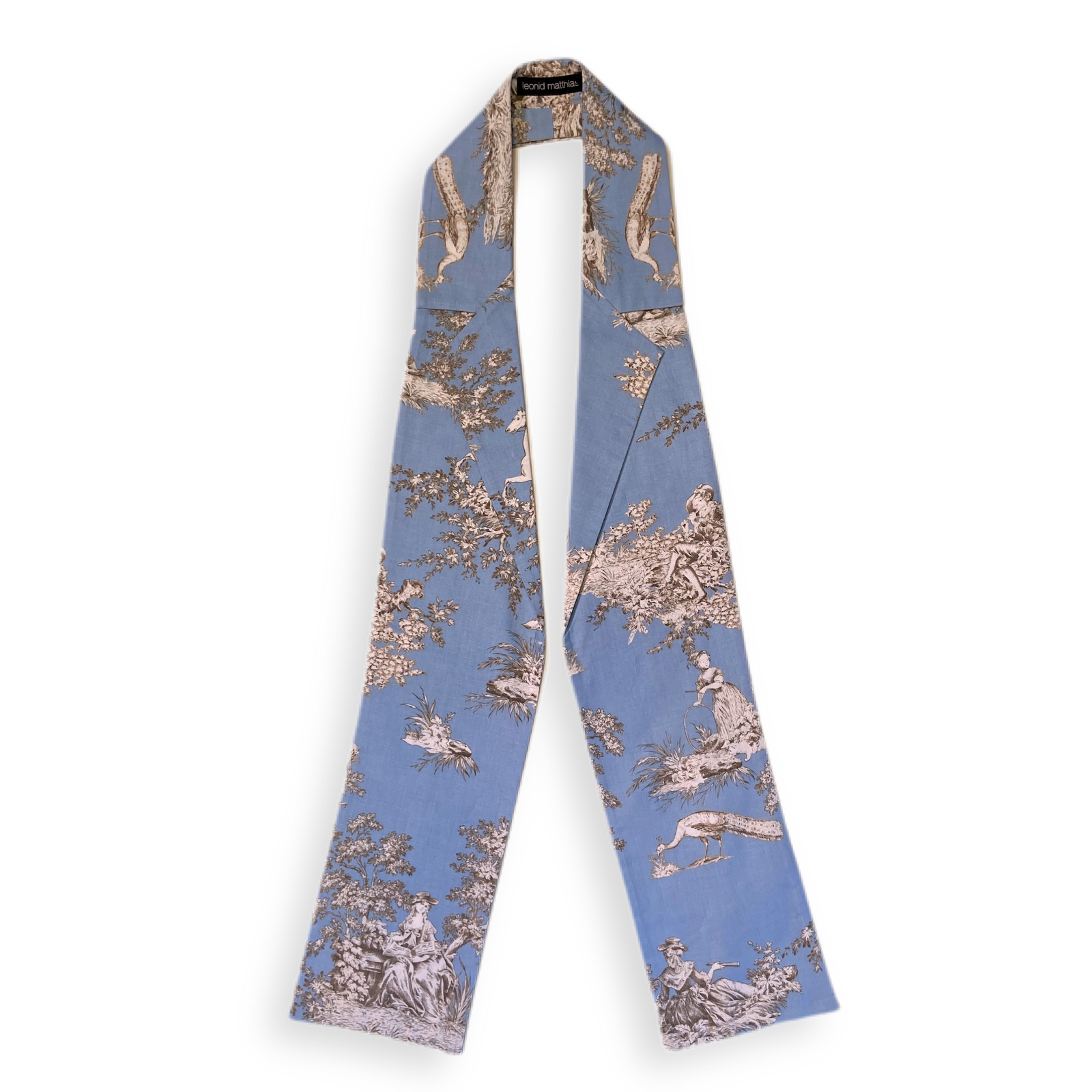 Kragenschal "Toile-de-Jouy" blau