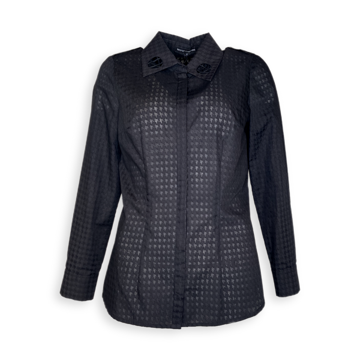 Bluse "Osaka" schwarz mit Hahnentritt