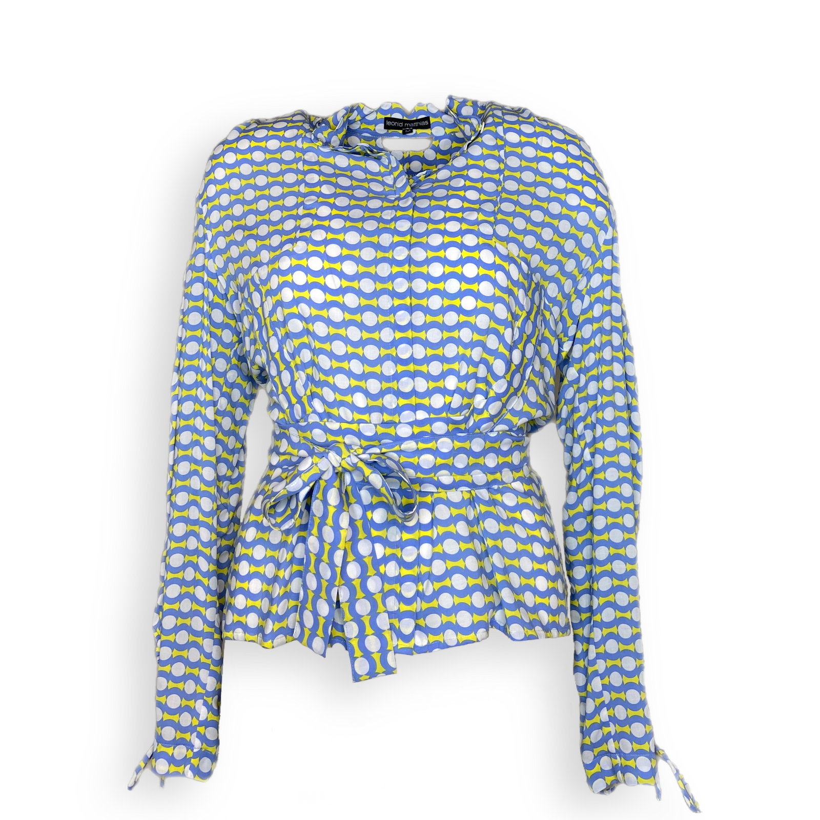 Bluse "SCHSNHSN" blau-weiß-gelb