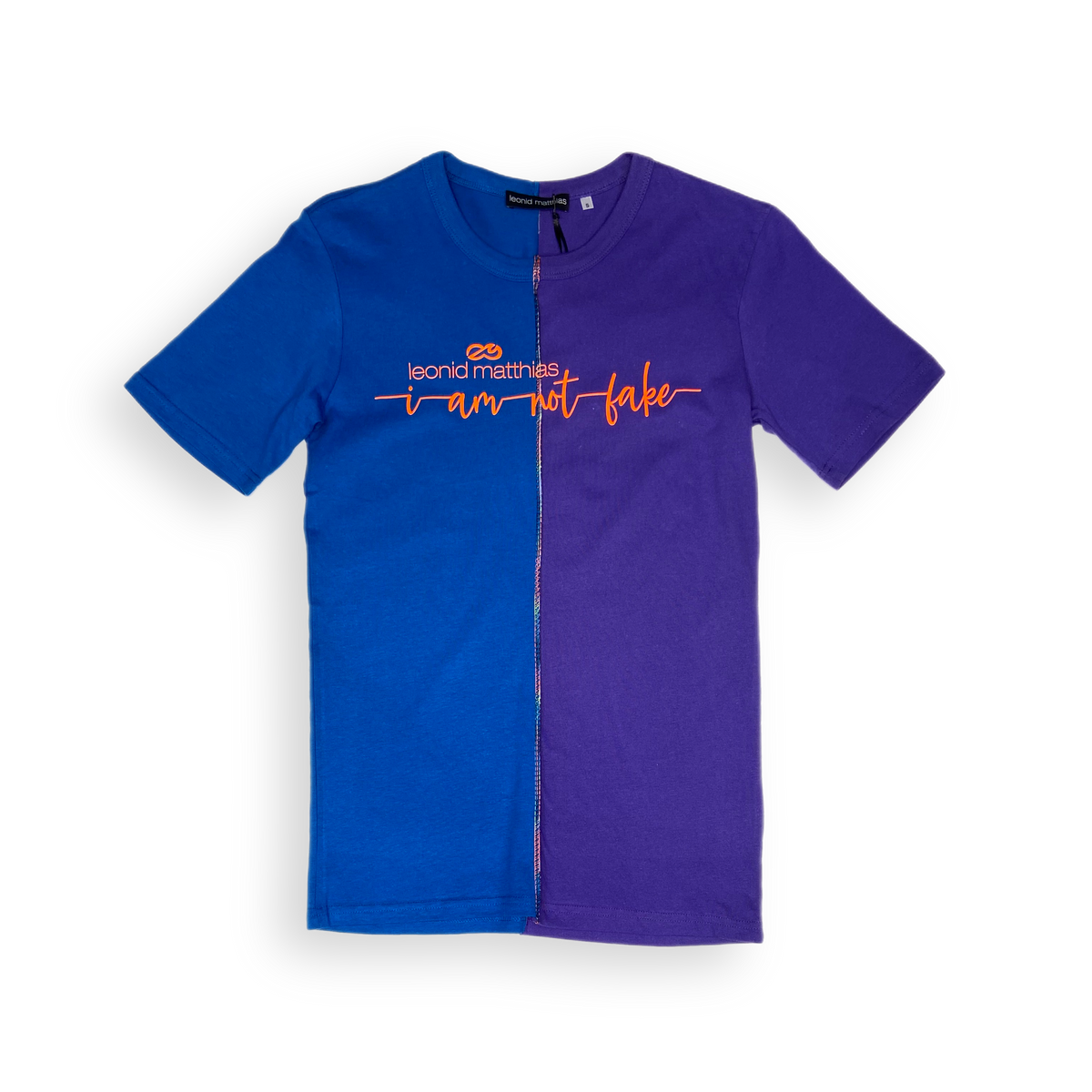 "I am not fake" T-Shirt blau-lila
