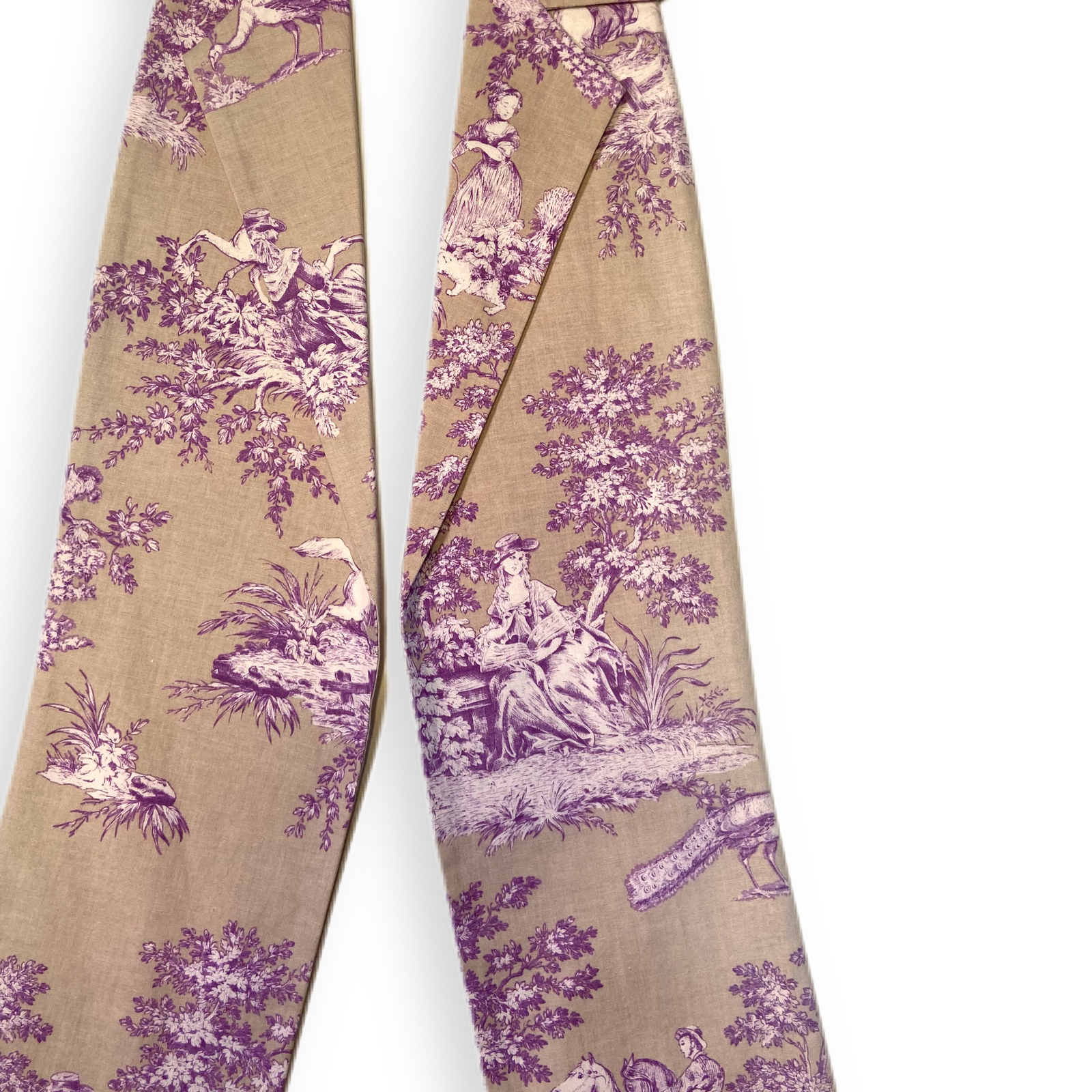 Kragenschal "Toile-de-Jouy" grau-lila