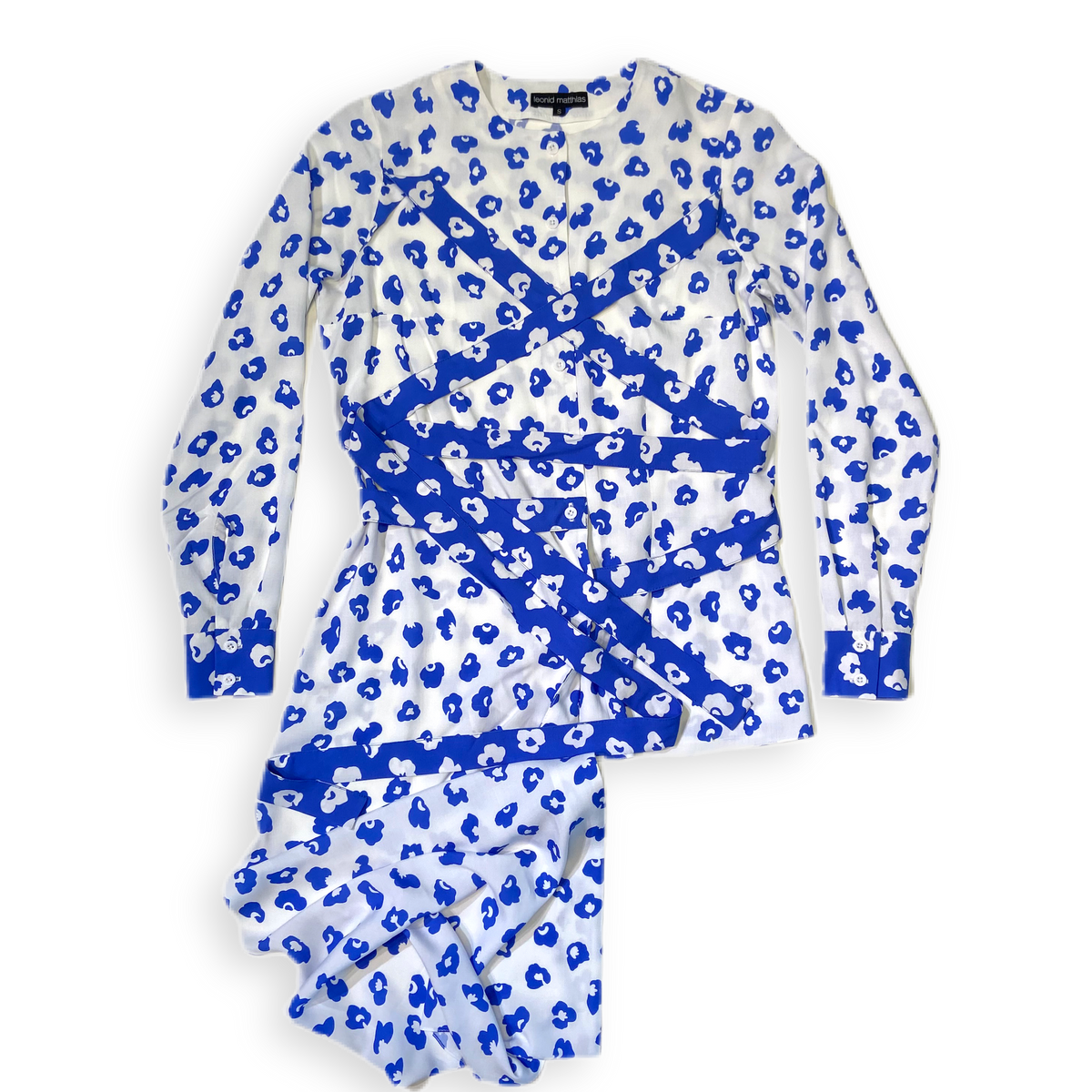 Bluse &quot;RDLHM&quot; weiß-blau