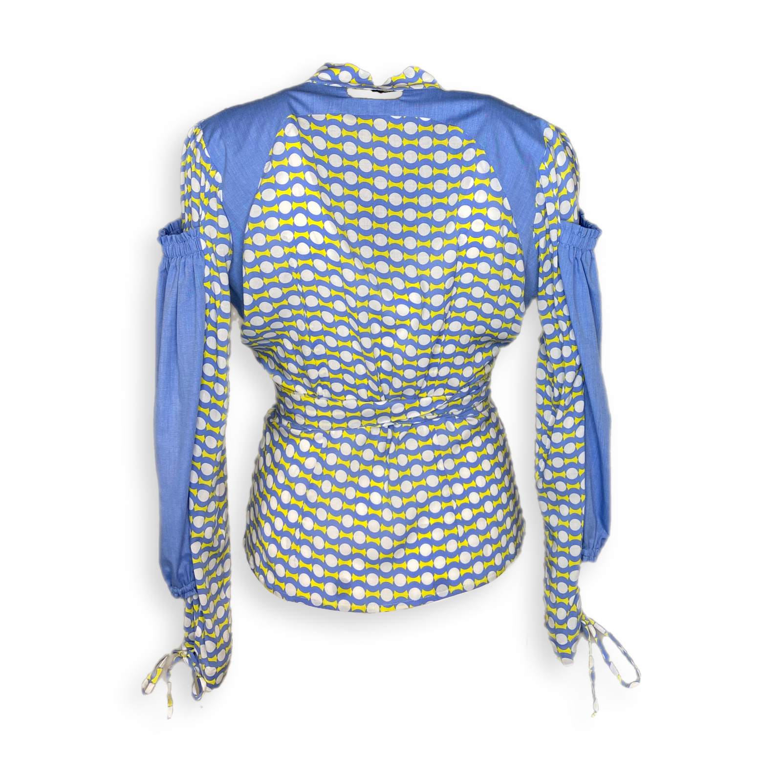 Bluse "SCHSNHSN" blau-bunt