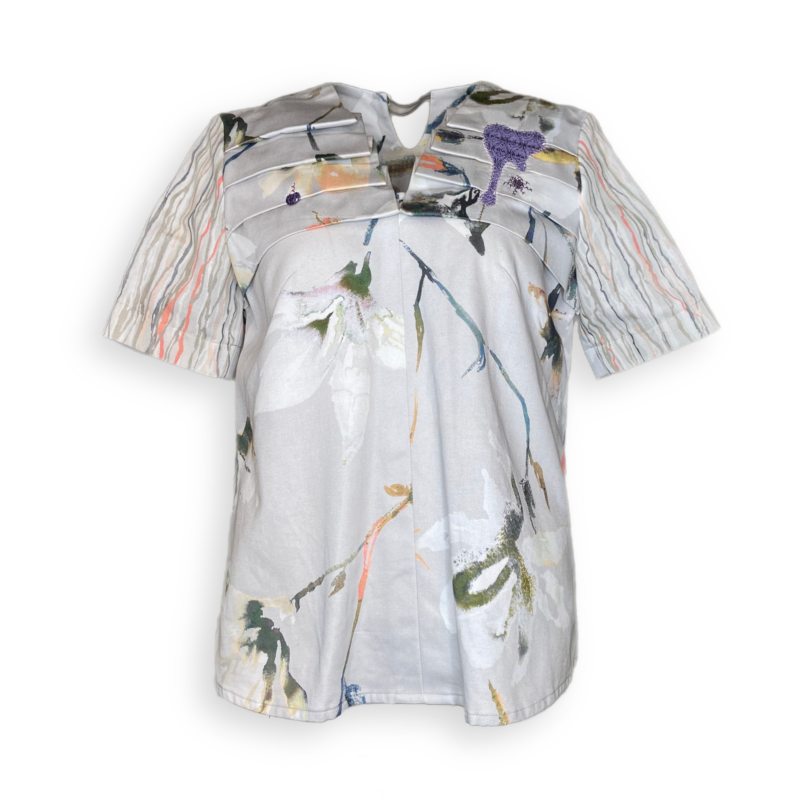 Oberteil "Tintenherz" geblümt