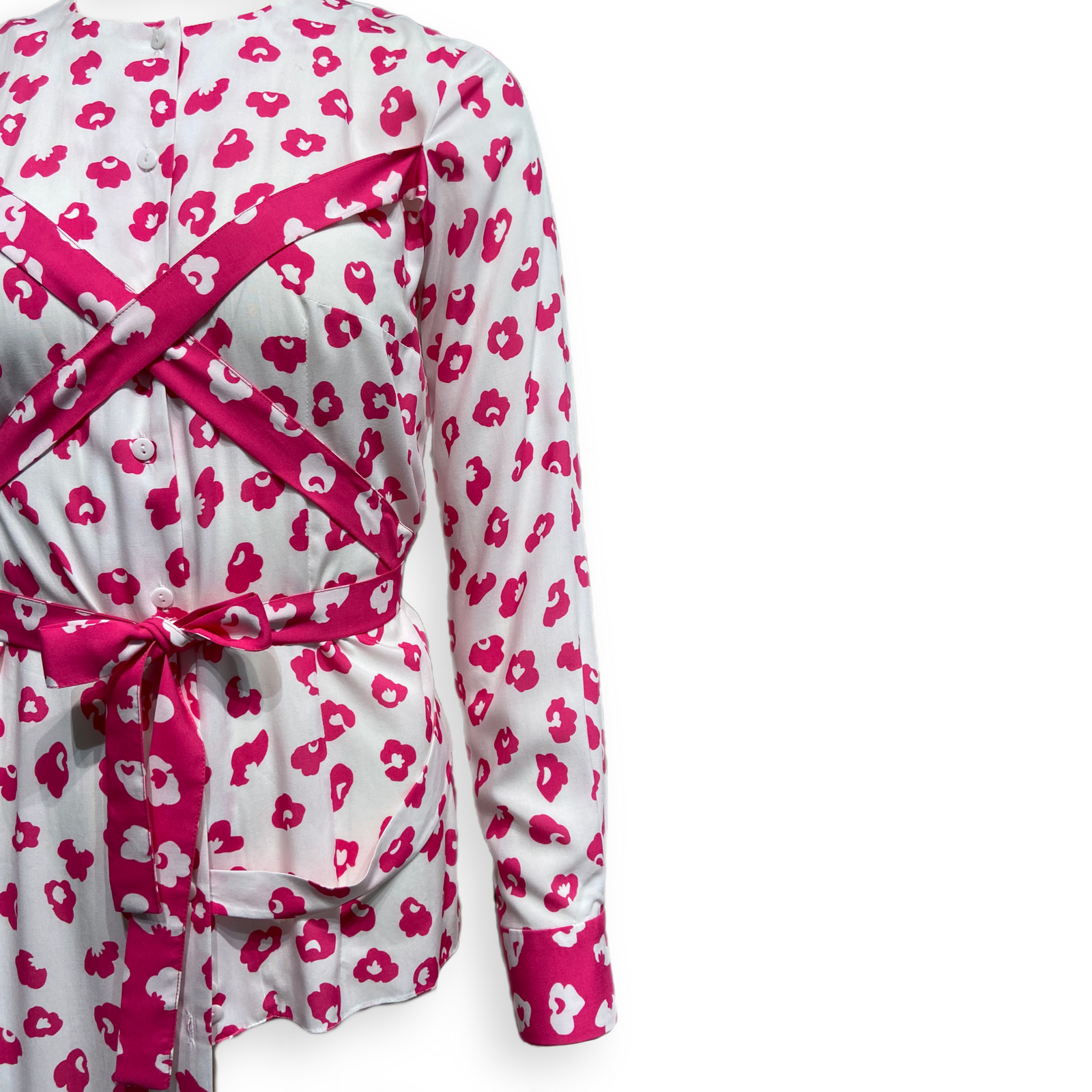 Bluse "RDLHM" pink-weiß