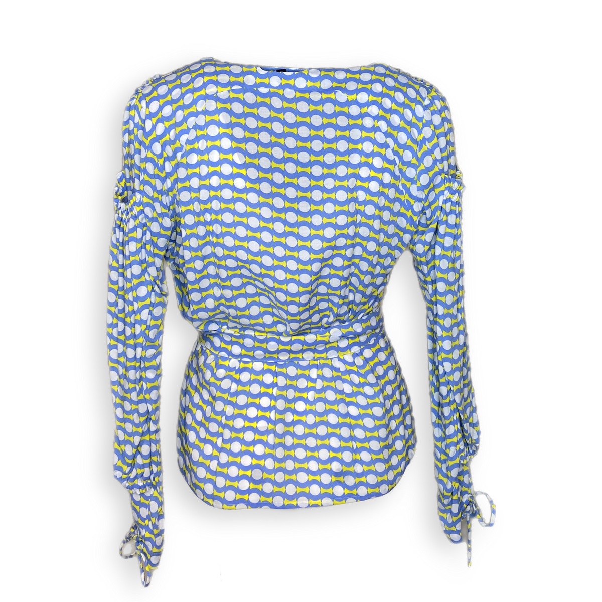 Bluse "SCHSNHSN" blau-weiß-gelb