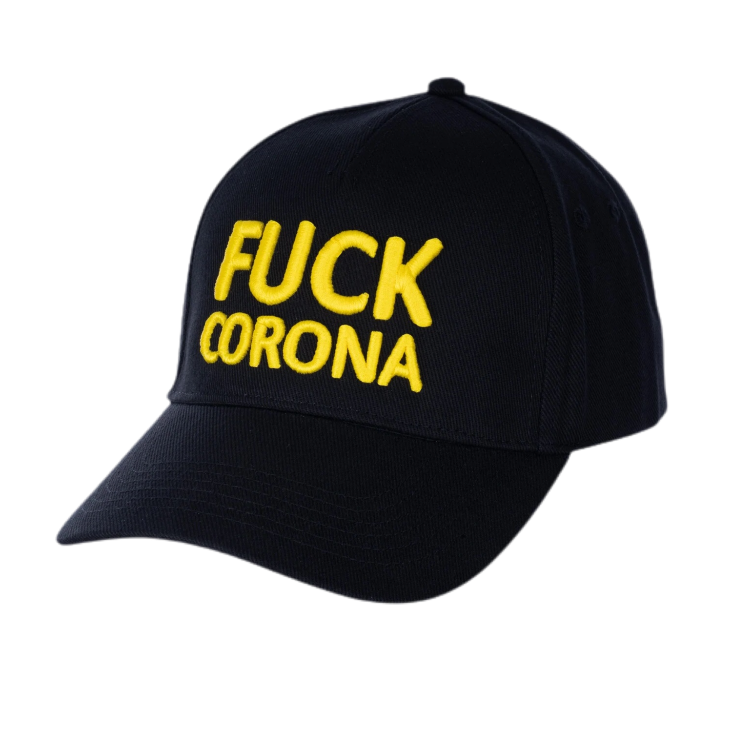 Kappe "Fuck Corona" schwarz-gelb