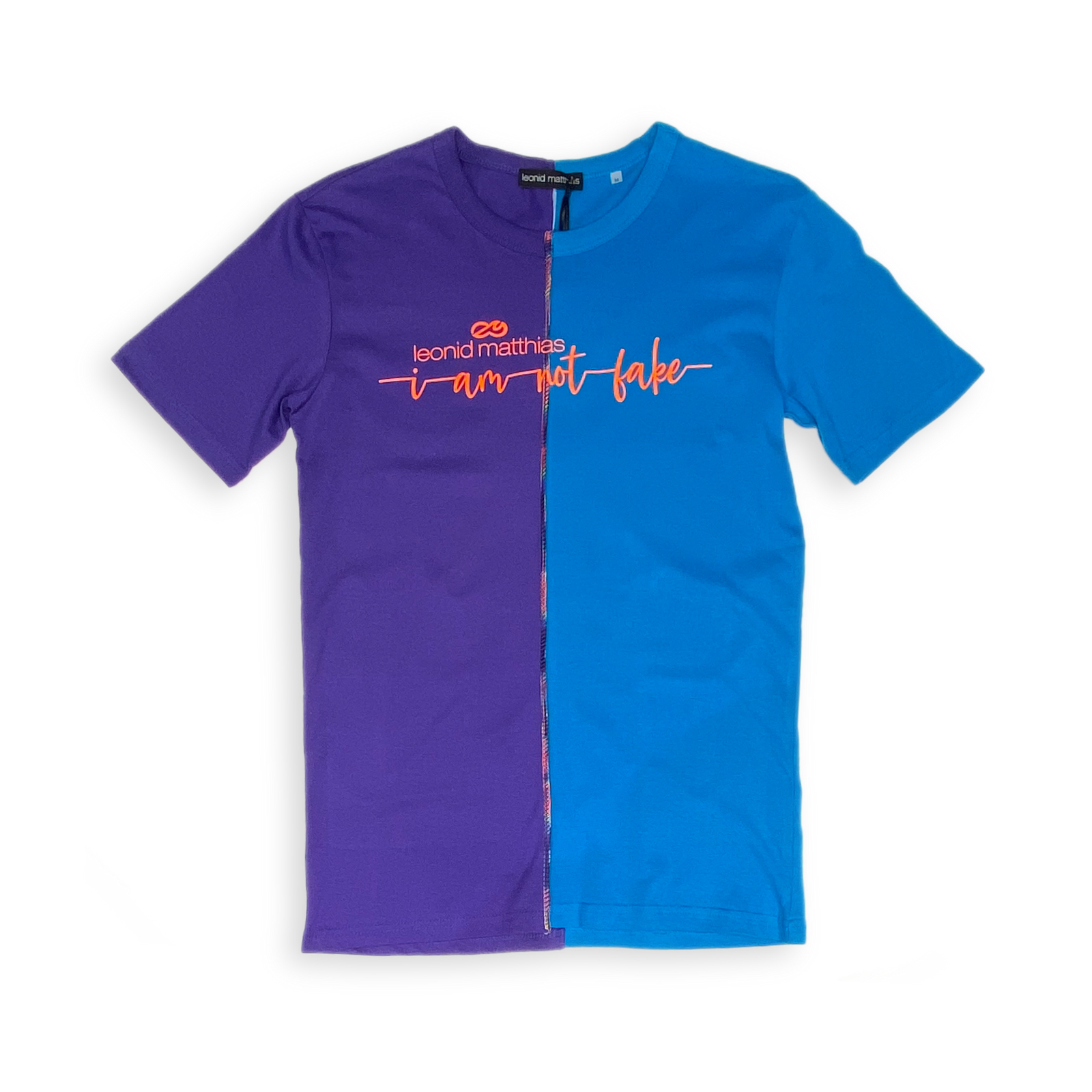 "I am not fake" T-Shirt lila-türkis