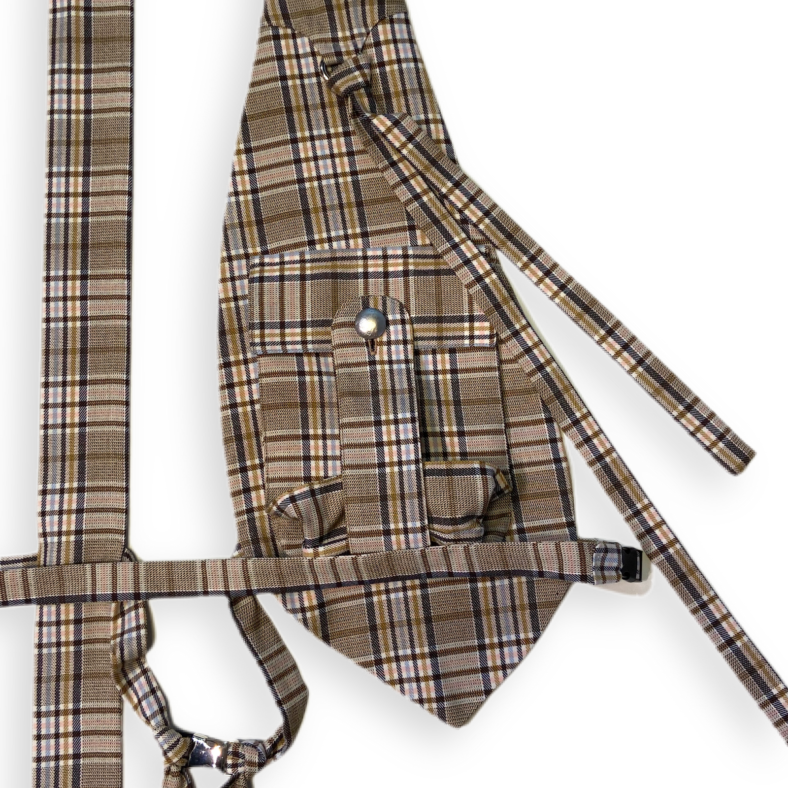 Weste "Bondage" beige kariert