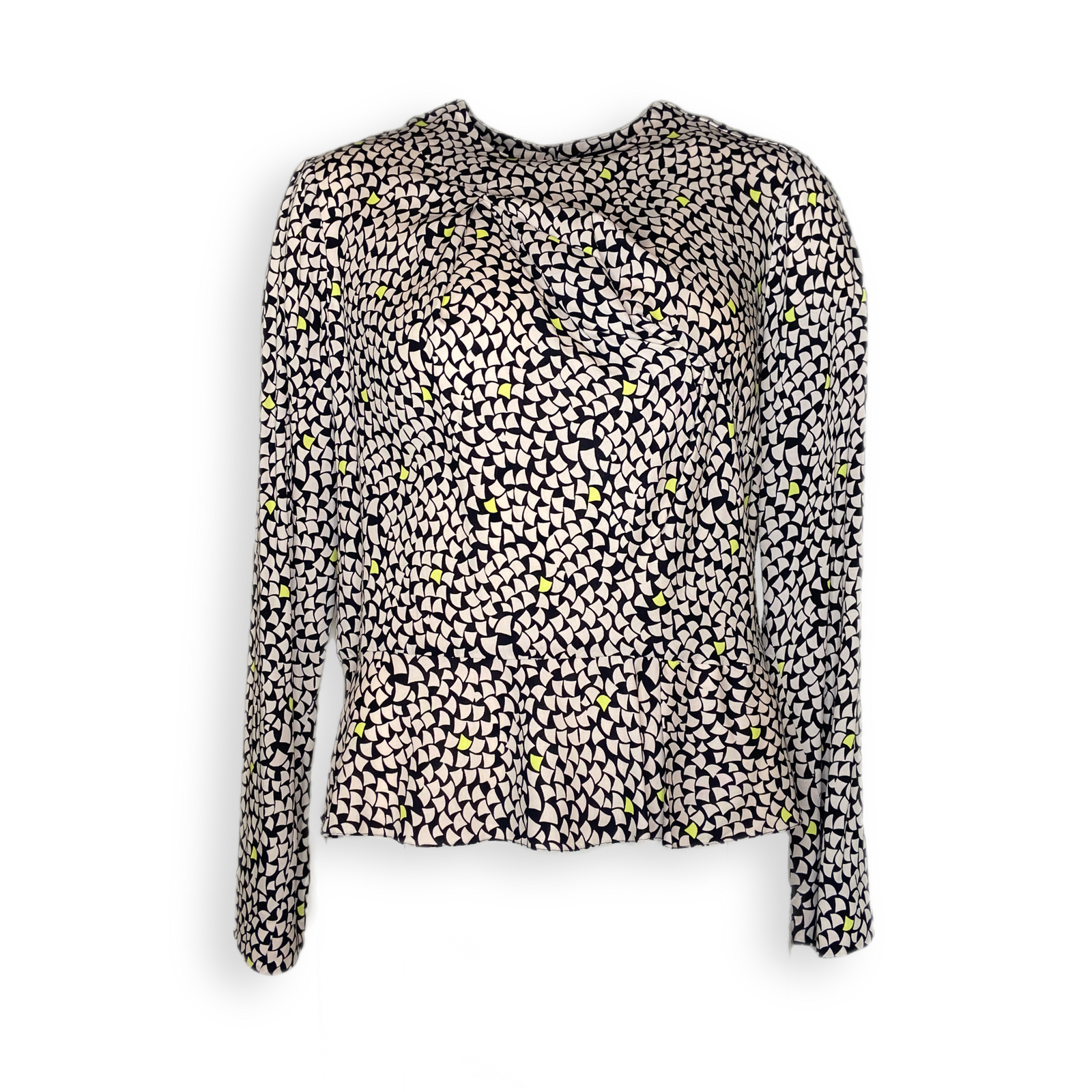 Bluse "BCKNHM" schwarz-beige-neongelb