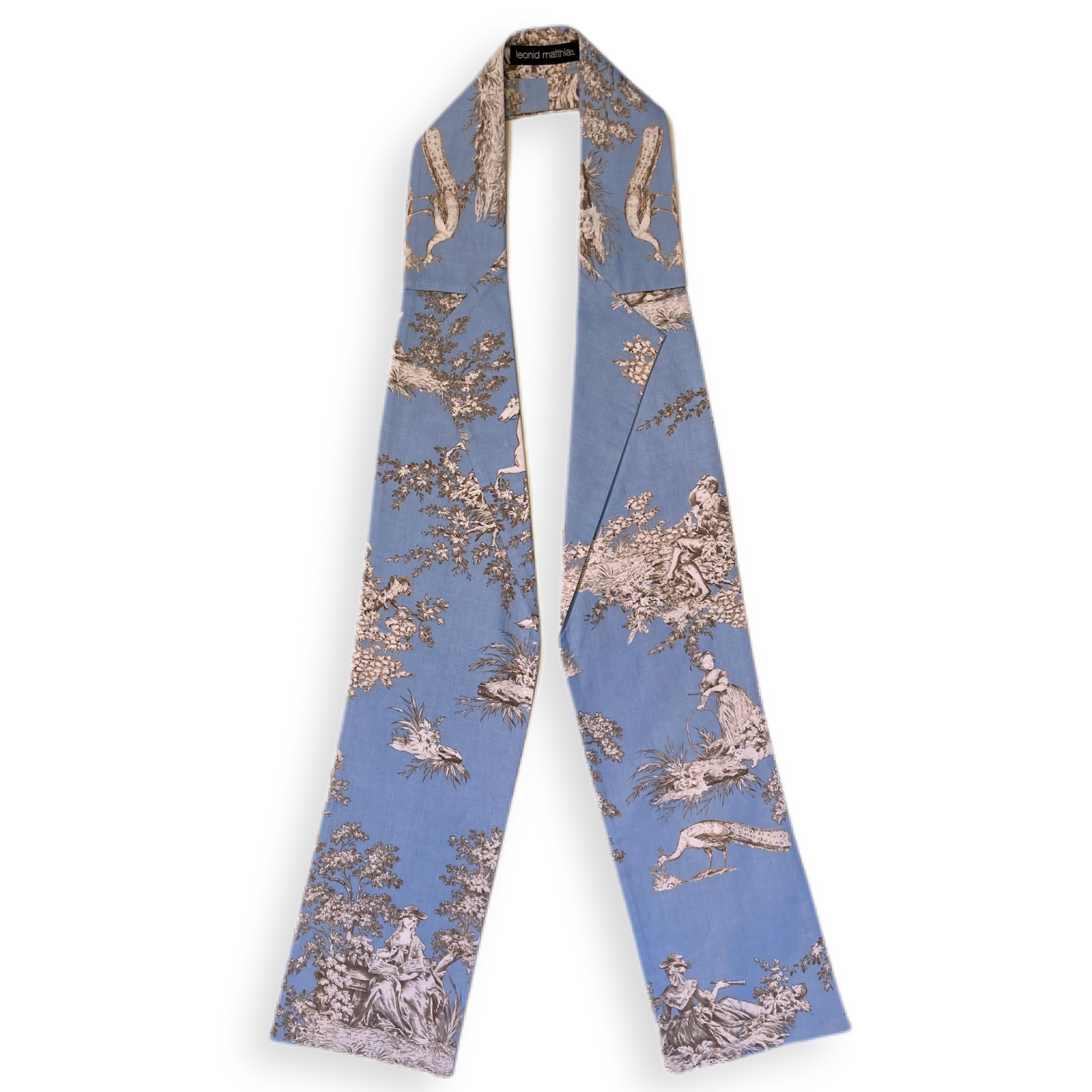 Kragenschal "Toile-de-Jouy" blau