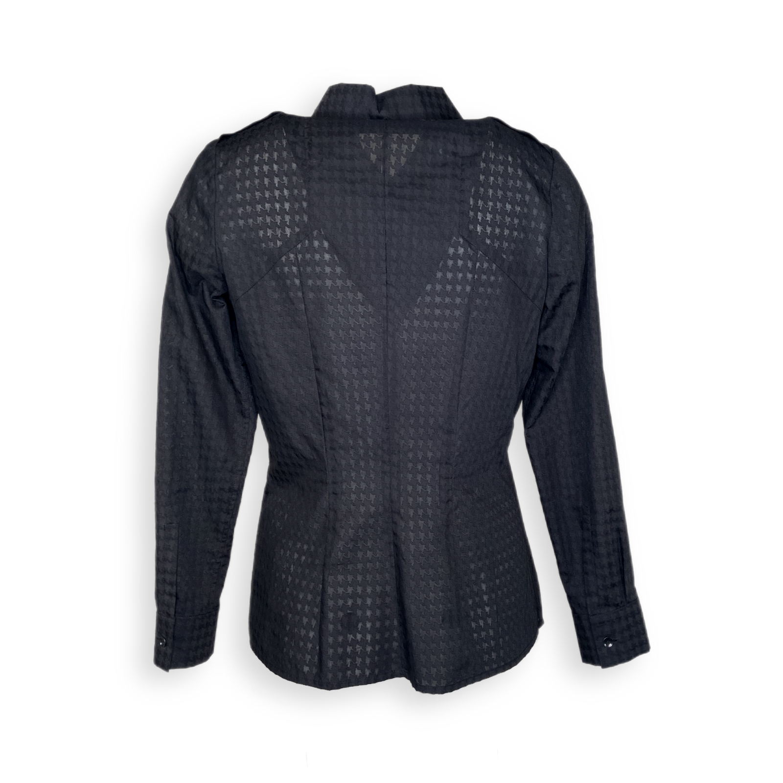 Bluse "Osaka" schwarz mit Hahnentritt