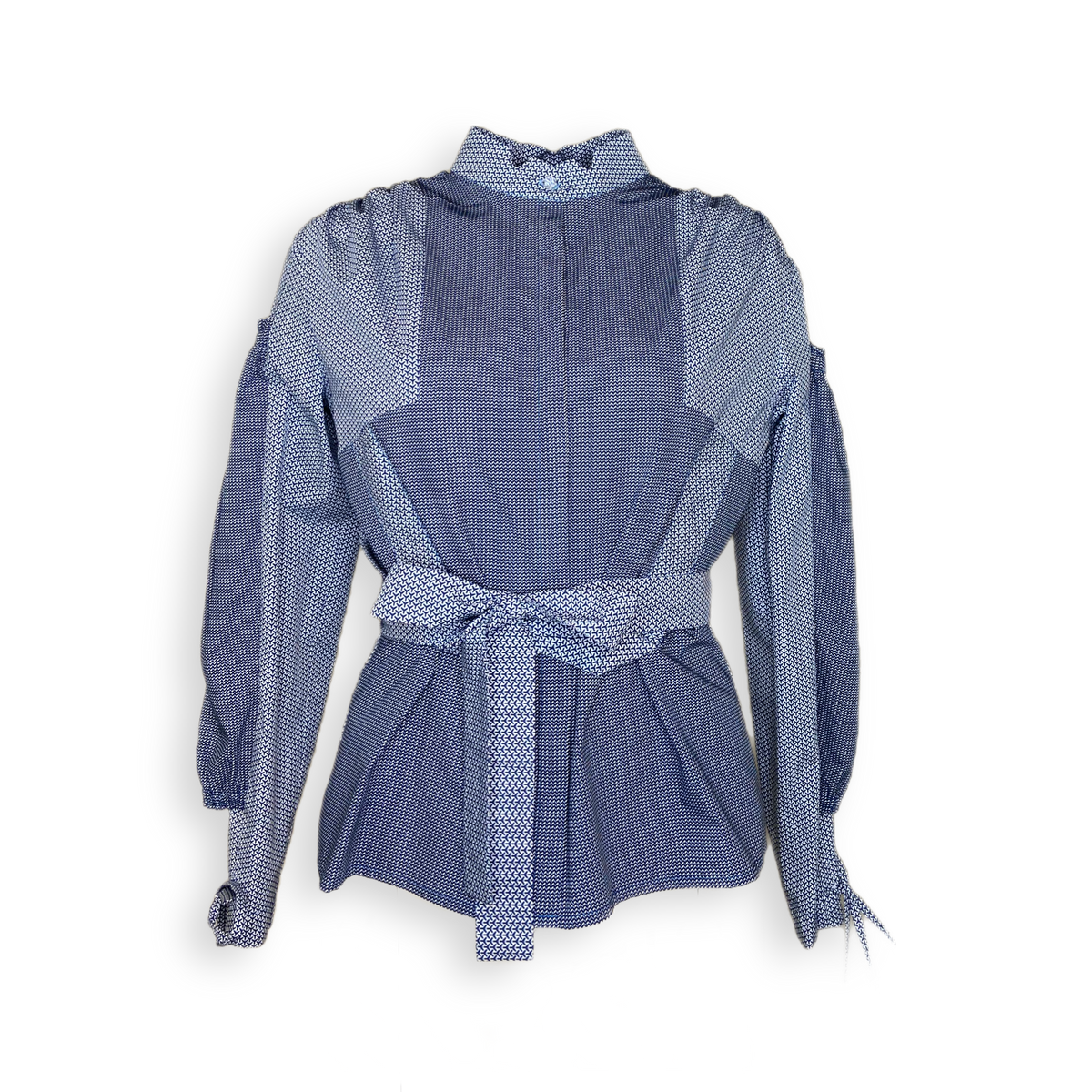 Bluse &quot;SCHSNHSN&quot; blau gemustert