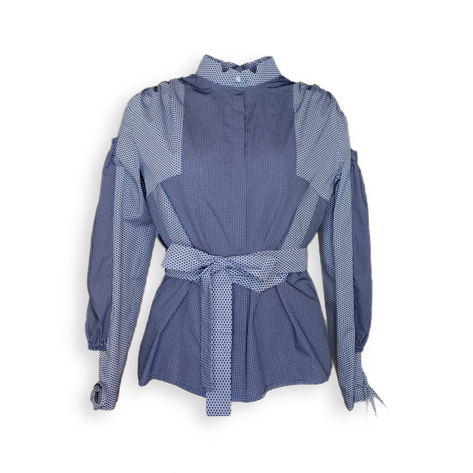 Bluse "SCHSNHSN" blau gemustert