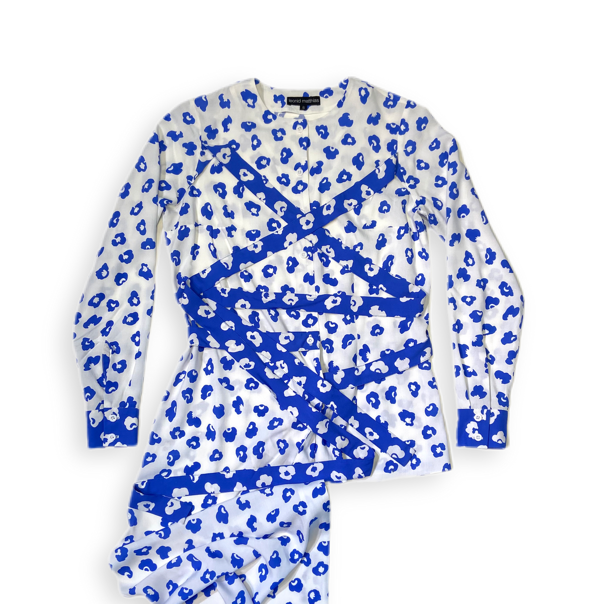 Bluse &quot;RDLHM&quot; weiß-blau