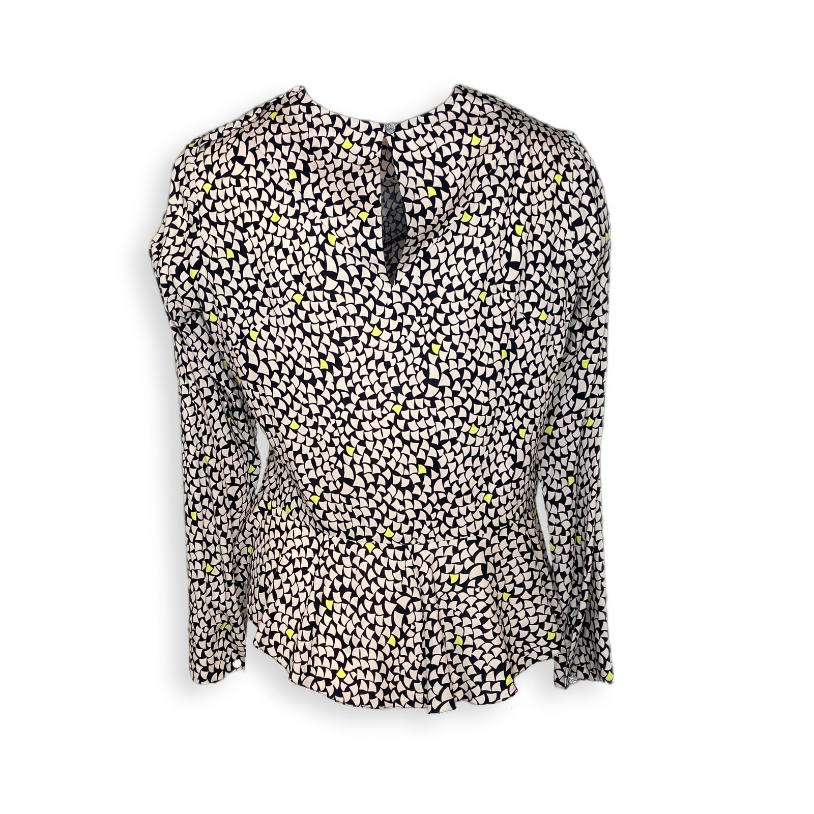 Bluse "BCKNHM" schwarz-beige-neongelb